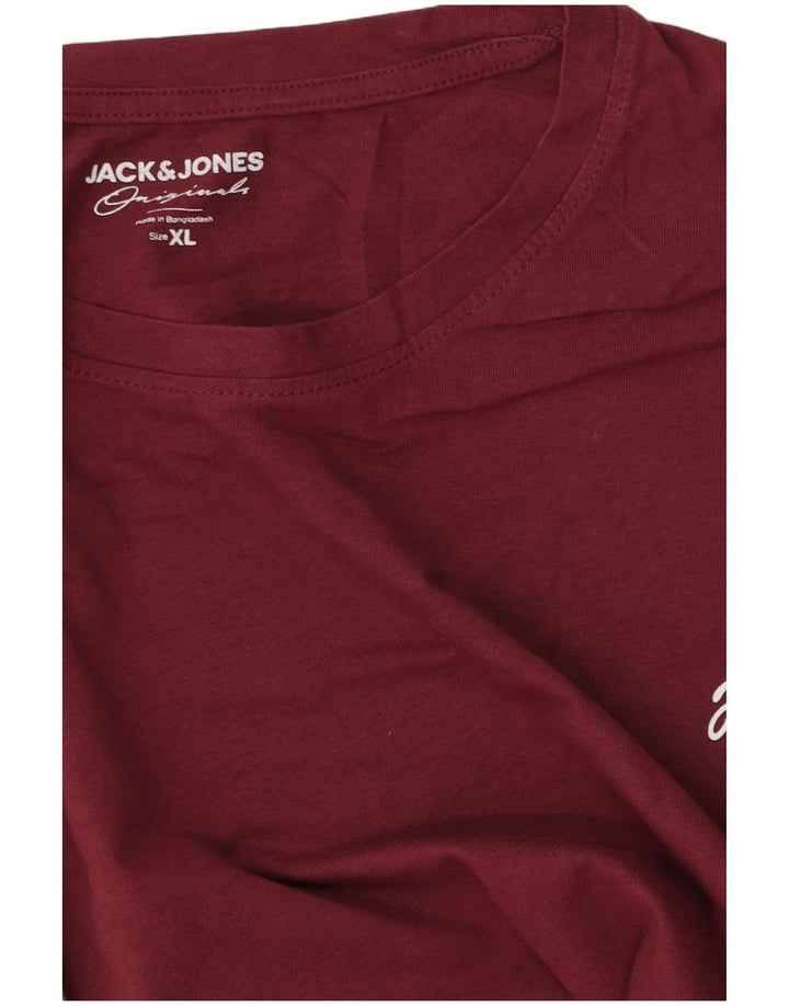 Jack & Jones Ανδρικό T-Shirt Top XL Burgundy