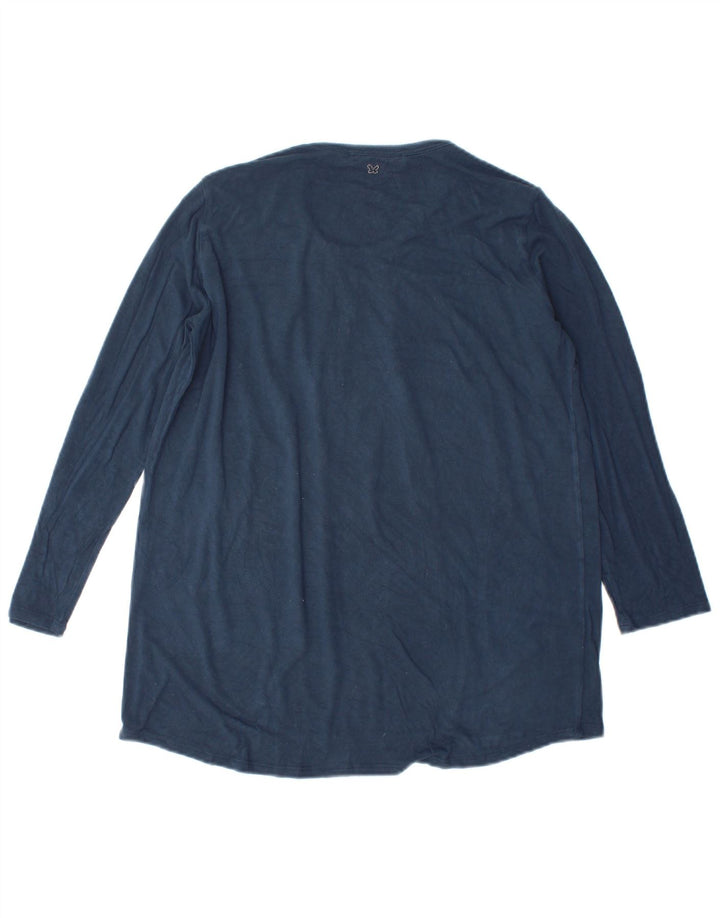 Max Mara Γυναικείο Σαββατοκύριακο μακρυμάνικο UK 14 Medium Navy Blue Viscose