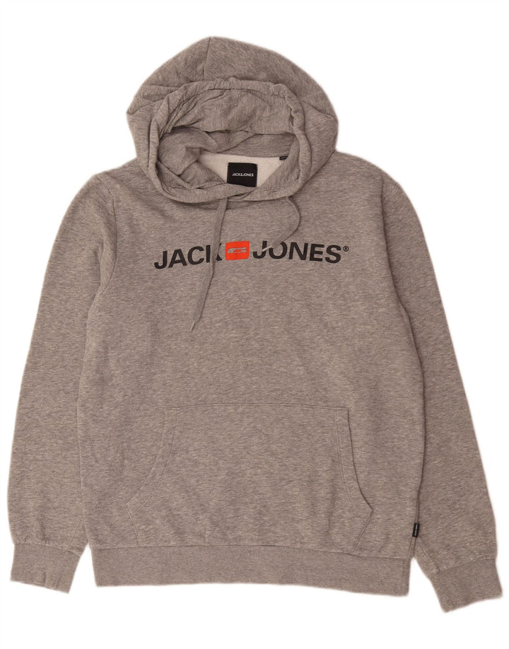 Jack & Jones Ανδρικά γραφικά με κουκούλα με κουκούλα με μεσαία γκρι φλοκέτα