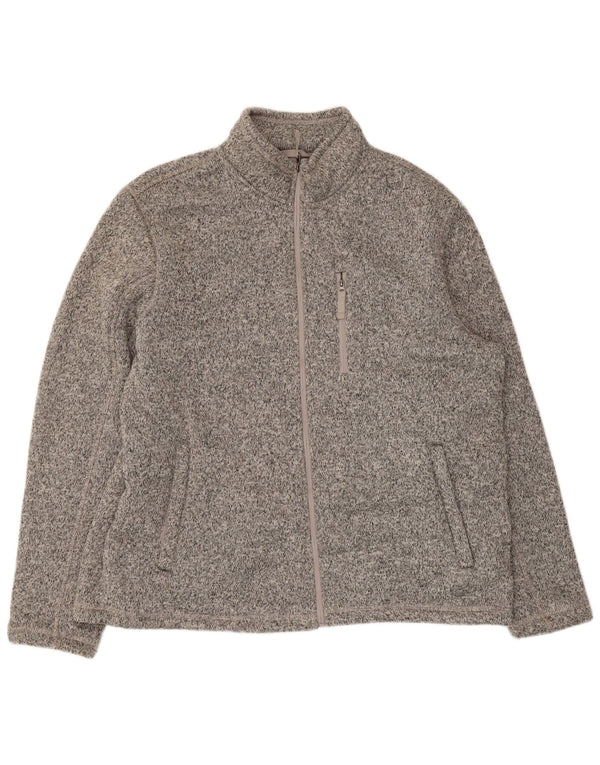 Marks & Spencer Womens Fleece Tracksuit Top Jacket UK 20 2XL Grey Flecked