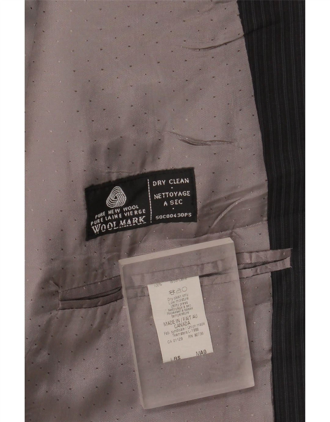 Calvin Klein Ανδρικό Longline Blazer Jacket UK 44 2XL Black Pinstripe New Wool