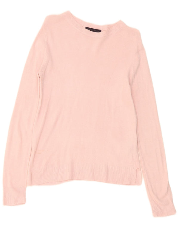 Marks & Spencer Γυναικείο πουλόβερ με λαιμόκαυστο UK 10 Small Pink Acrylic