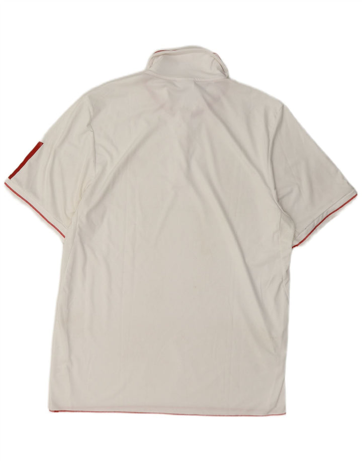 Ανδρικό πουκάμισο Adidas Polo από μεσαίο λευκό πολυεστέρα