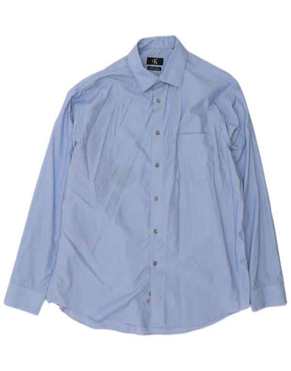 Ανδρικό πουκάμισο Calvin Klein Regular Fit Size 16 1/2 Large Blue Pinstripe Cotton