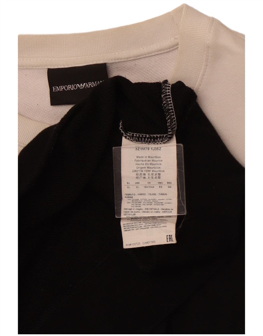 EMPORIO ARMANI Γυναικείο γραφικό φούτερ Jumper UK 18 XL Black Colourblock
