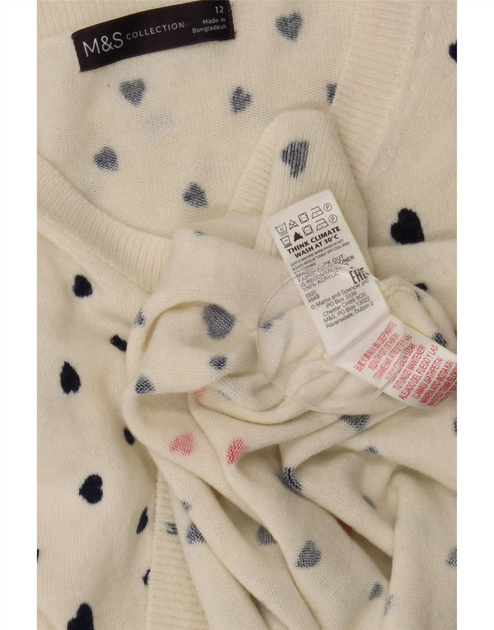 Marks & Spencer Γυναικείο πουλόβερ με λαιμόκαυστο UK 12 Medium White