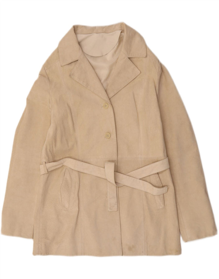 Γυναικείο Suede Jacket Conbipel IT 50 XL από λευκό δέρμα