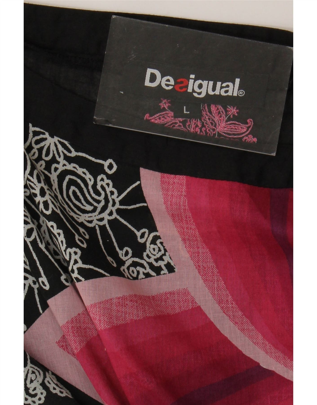 Desigual Womens See Through Oversized Μπλούζα Top UK 16 Large Black Floral