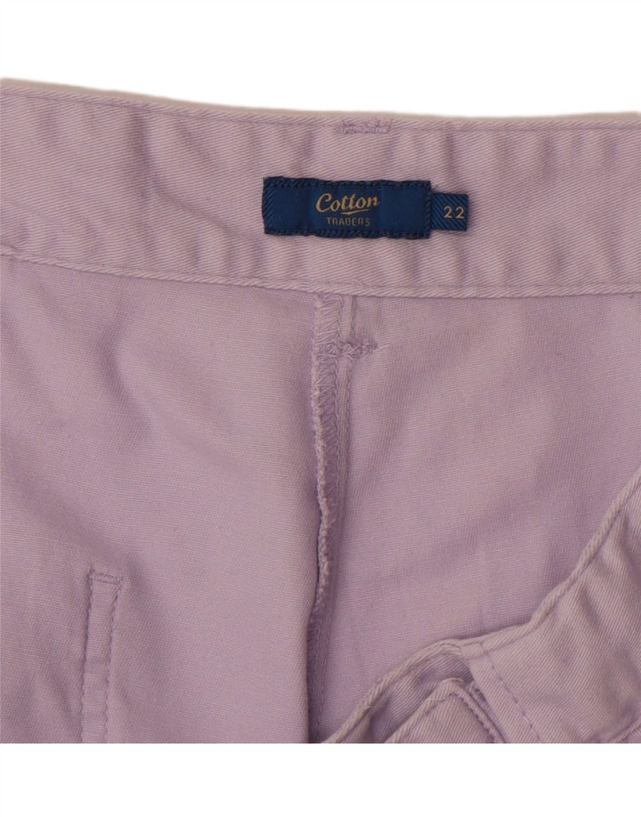 COTTON TRADERS Γυναικείο ίσιο παντελόνι Chino UK 22 3XL W40 L30 Purple