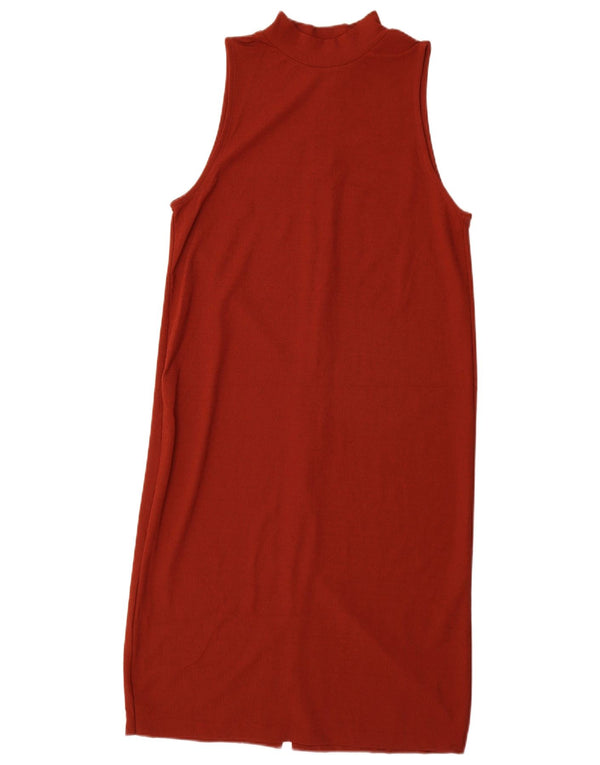 Zara Womens Trafaluc Sleeveless Jumper Dress UK 12 Medium Burgundy