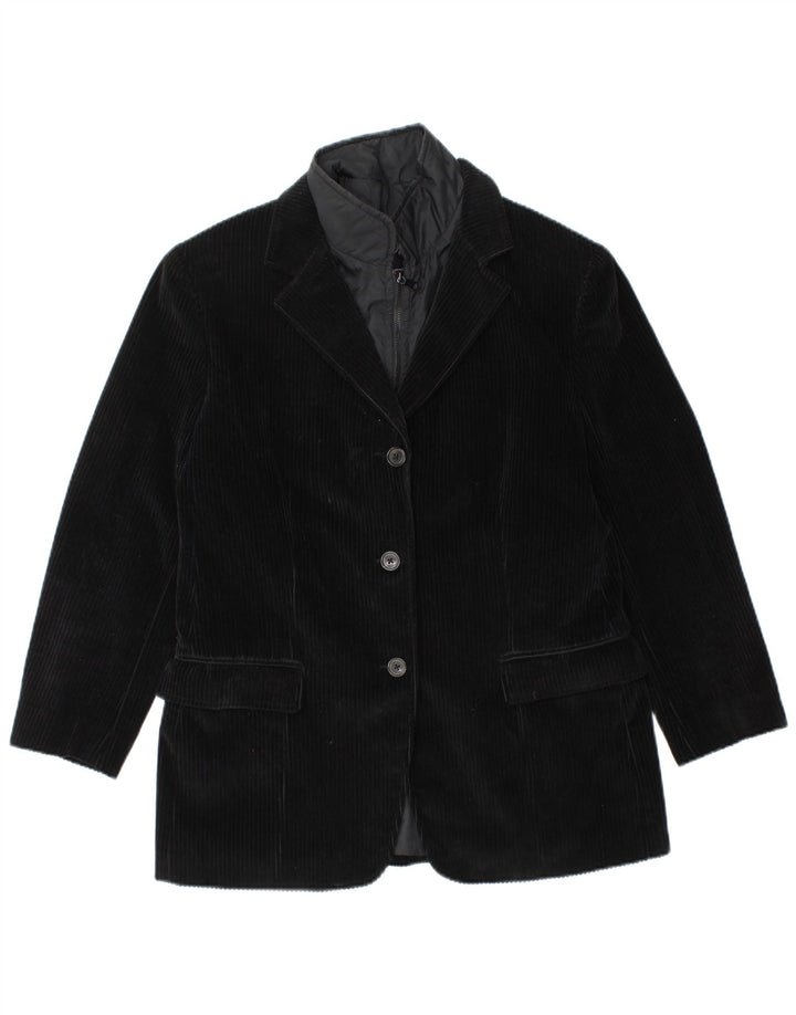 FAY Γυναικείο Μπουφάν 3 κουμπιών κοτλέ Blazer IT 46 μεγάλο μαύρο