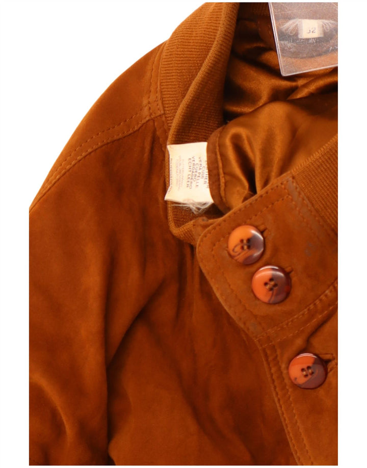 Ανδρικό Suede Bomber Jacket VINTAGE EU 52 XL Beige Leather