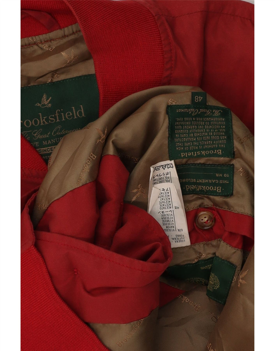 Brooksfield Ανδρικό μπουφάν Bomber IT 48 Medium Red Viscose