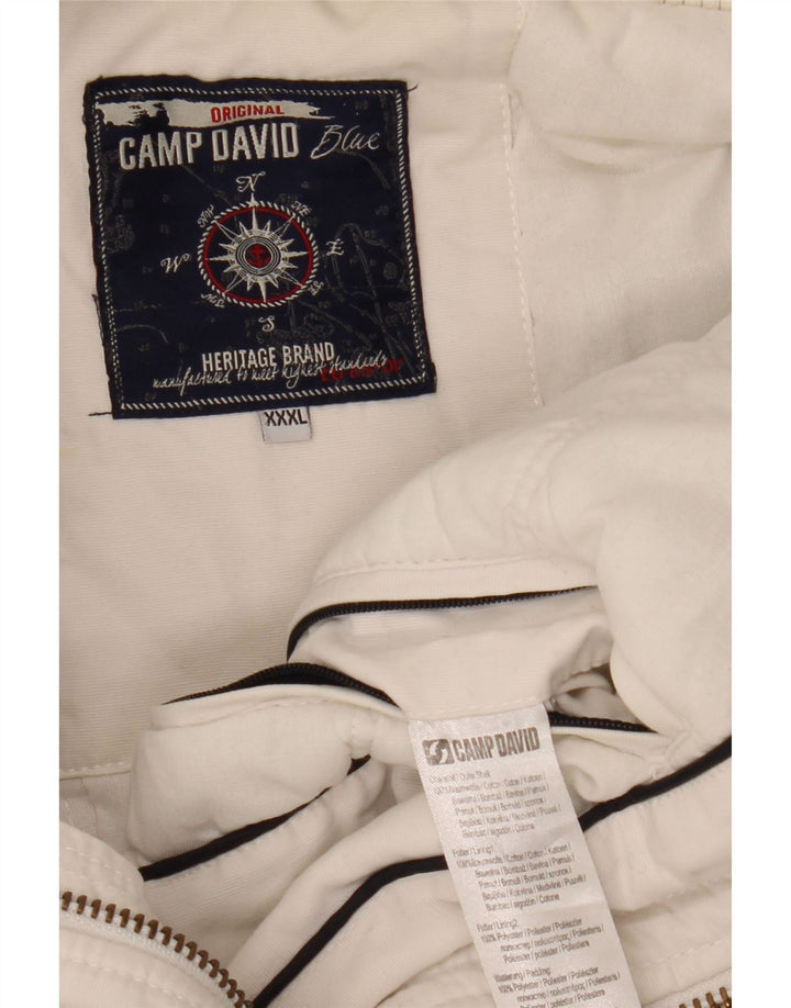 Camp David Mens Graphic Bomber Jacket UK 46 3XL White Cotton
