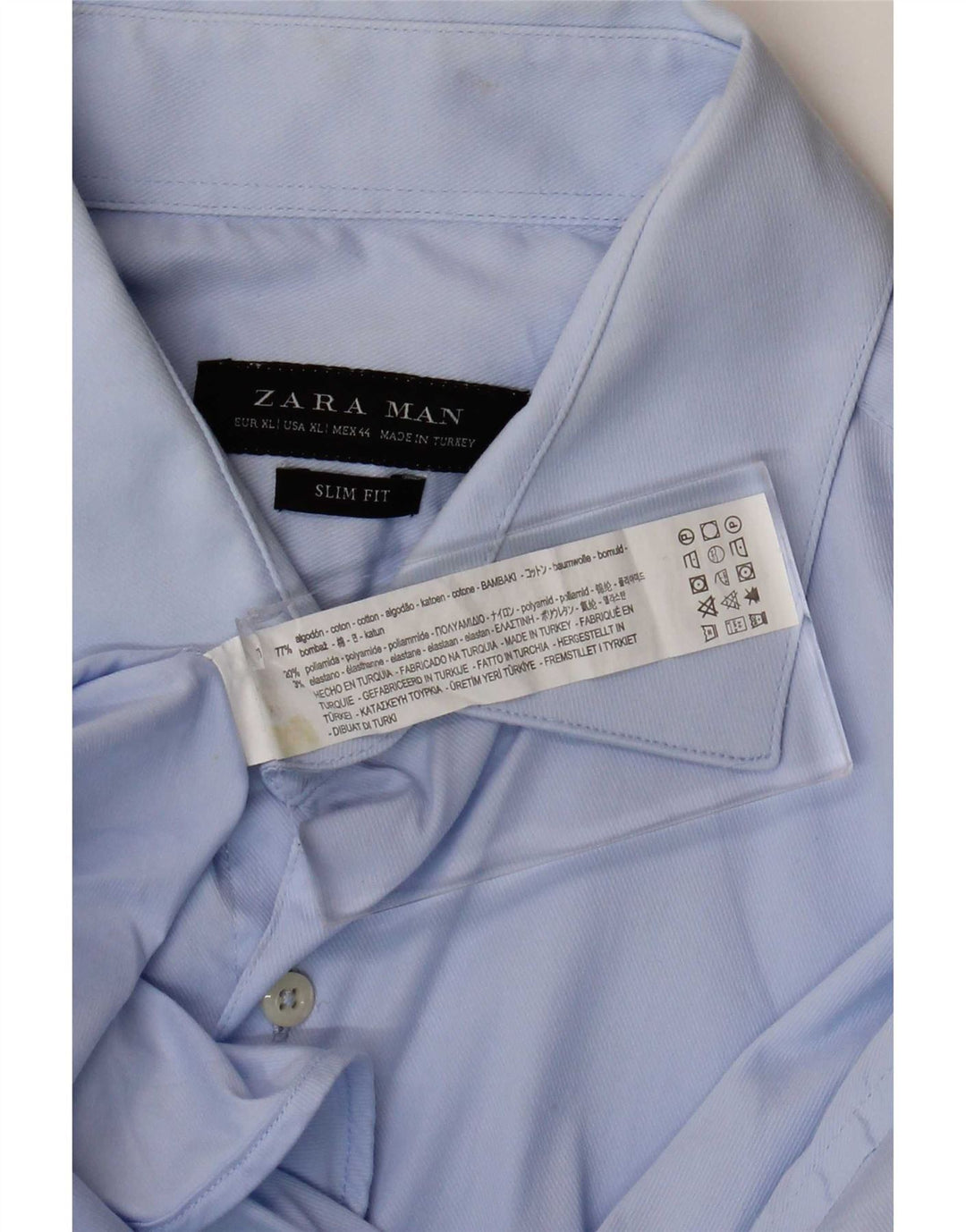 Zara Ανδρικό Slim Fit Επίσημο Πουκάμισο XL Μπλε βαμβακερό