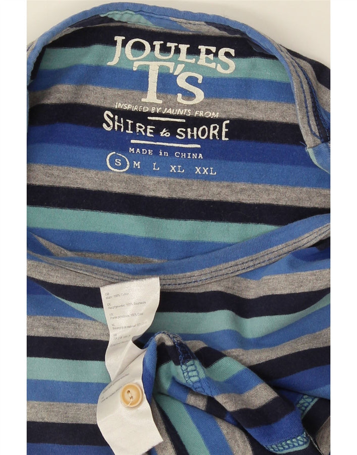 Joules Ανδρικό T-Shirt Top Μικρό Μπλε Ριγέ Βαμβακερό