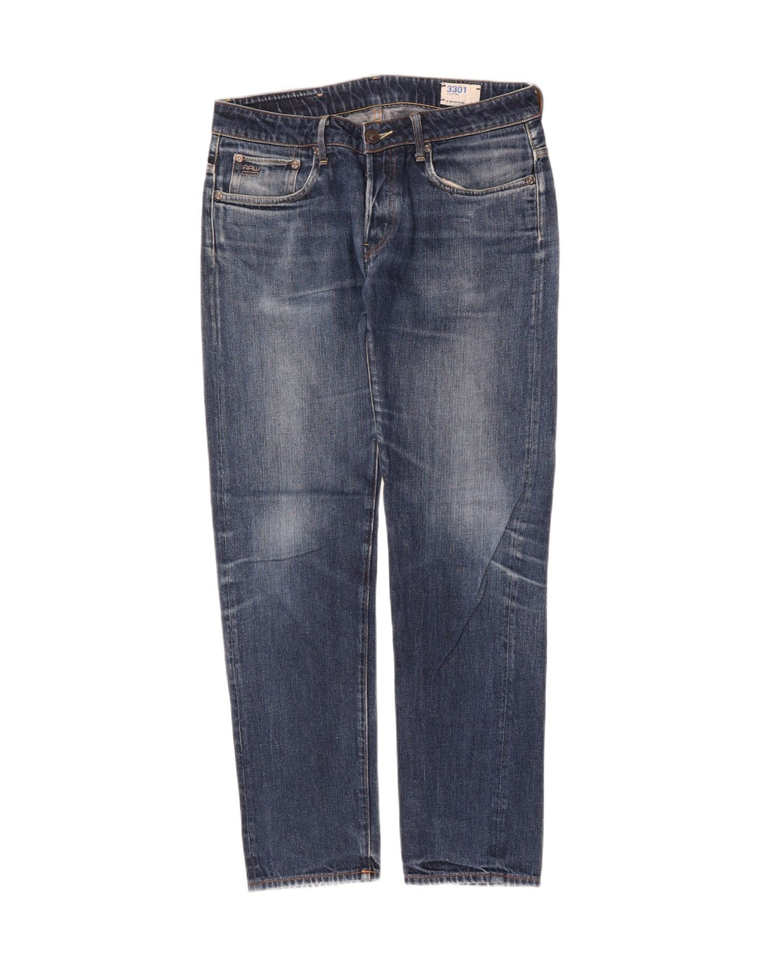 G-STAR Mens 3301 Straight Jeans W32 L34 Blue Cotton Vintage G-Star and Second-Hand G-Star from Messina Hembry 