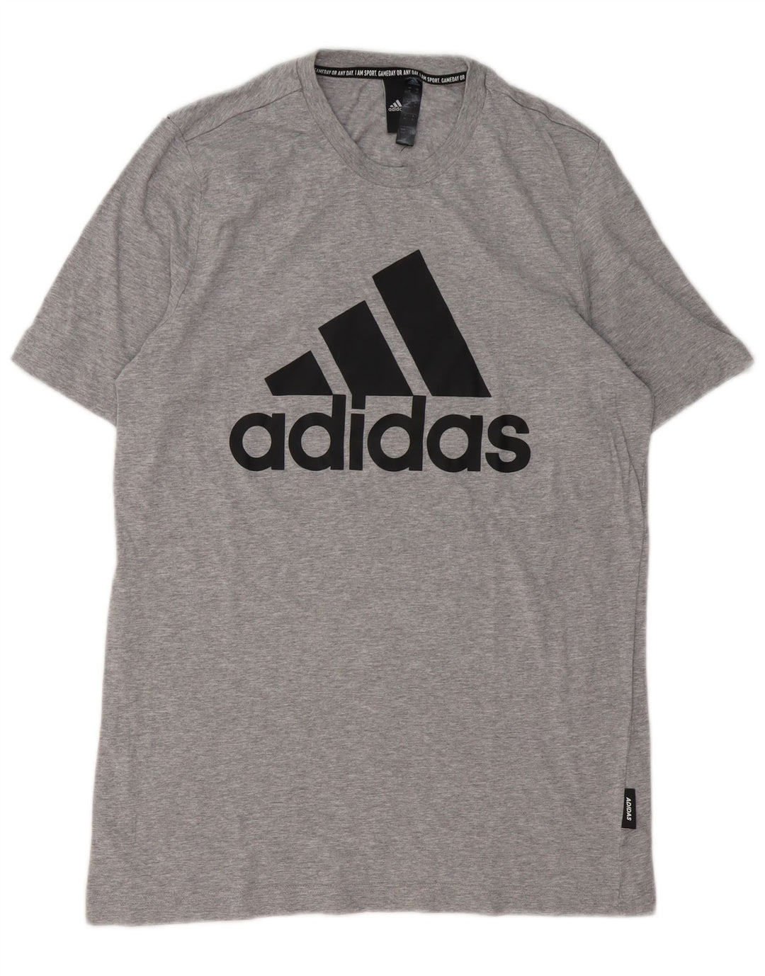 Ανδρικό γραφικό μπλουζάκι ADIDAS Τοπ μεσαίου γκρι βαμβακερό