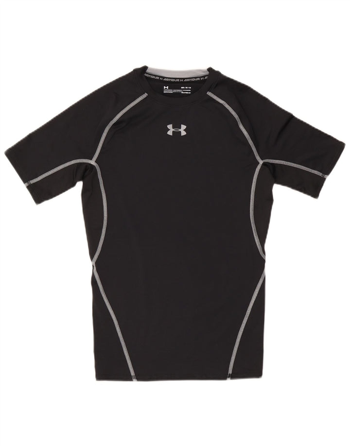 Under Armour Mens Heat Gear Graphic T-Shirt Top Medium Black Polyester