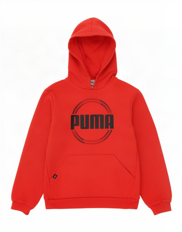 Puma Boys Graphic Hoodie Jumper 11-12 Years Red Cotton