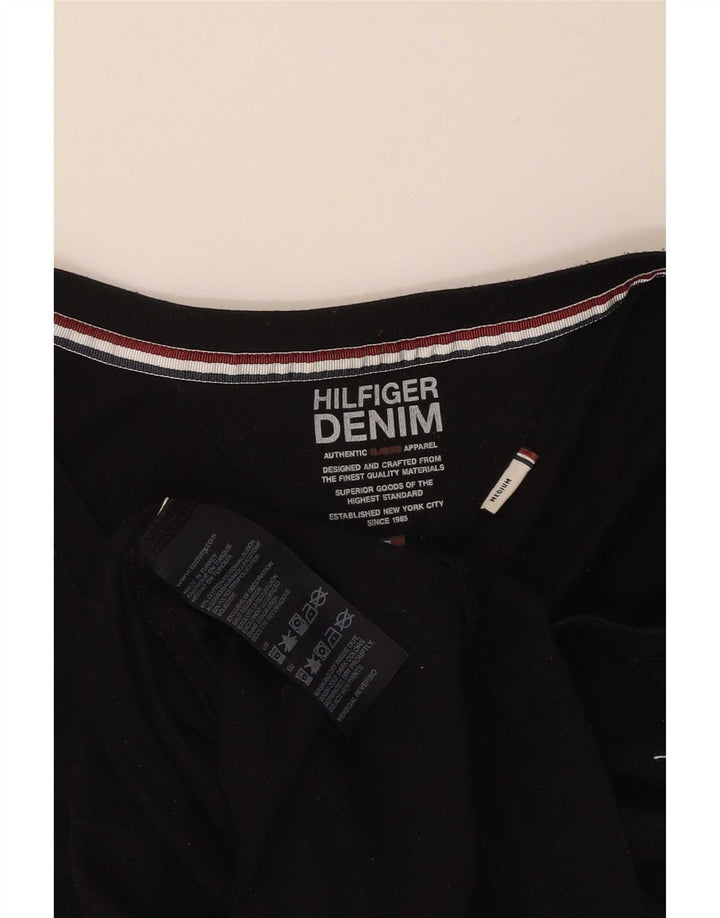 Tommy Hilfiger Γυναικείο τοπ μακρυμάνικο UK 12 μεσαίο μαύρο βαμβακερό