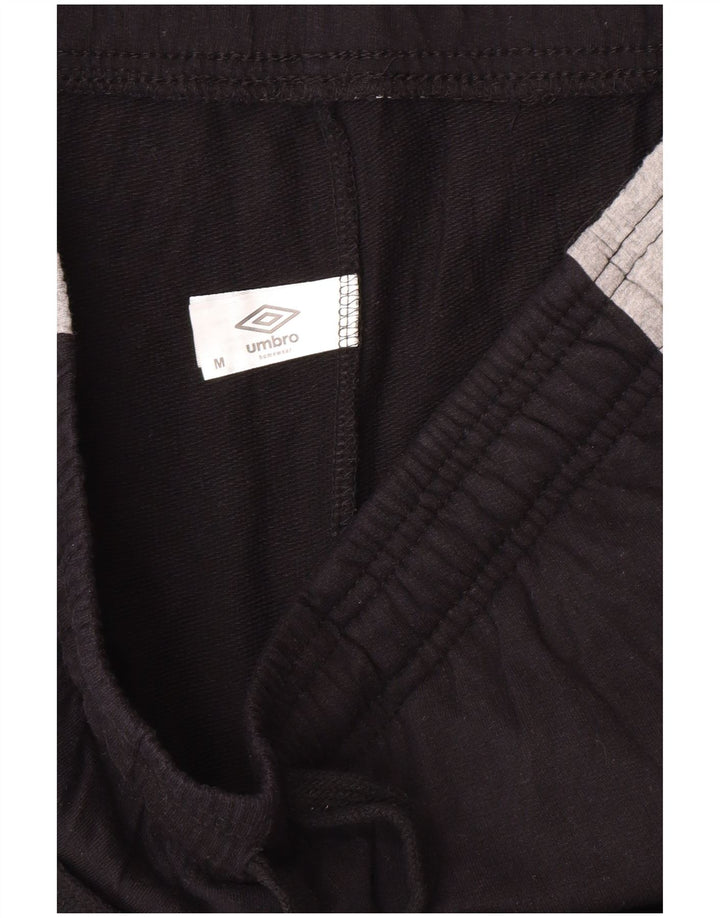 UMBRO Mens Tracksuit Trousers Joggers Medium Black Colourblock Cotton