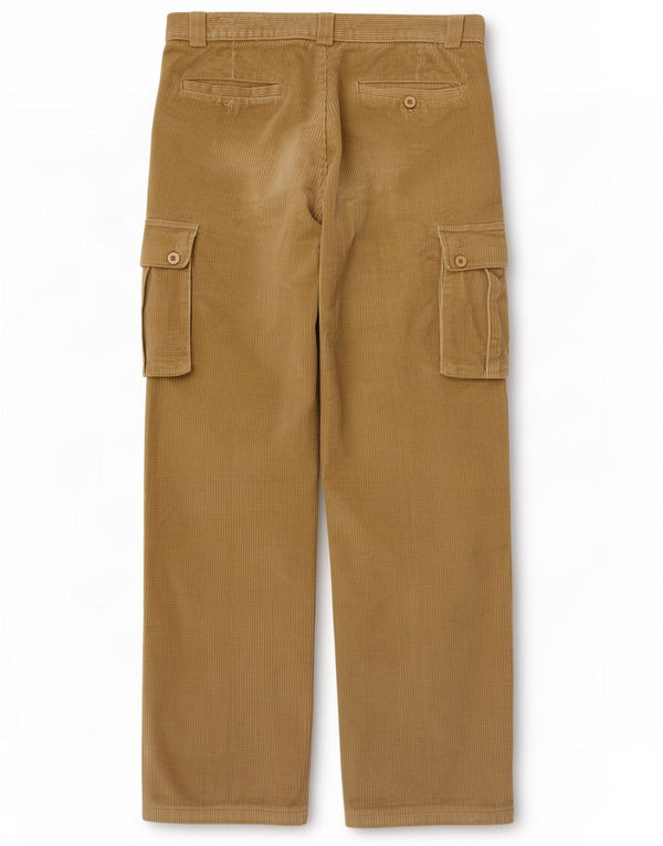 Vintage Ανδρικό Straight Cargo Παντελόνι Κοτλέ IT 48 Medium W30 L29 Beige