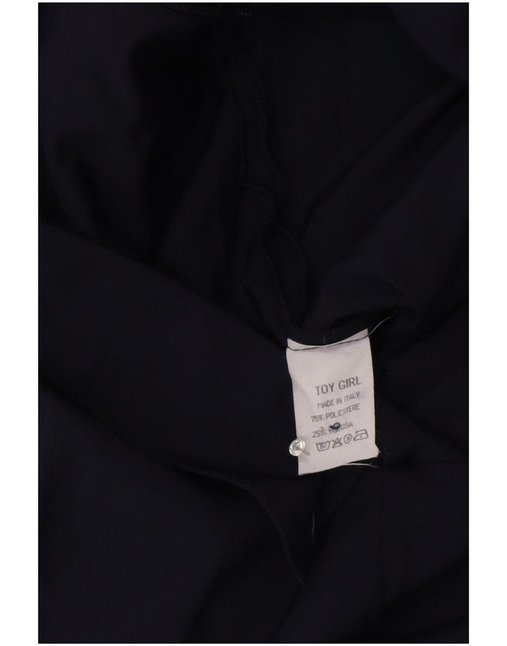 Vintage γυναικείο κοντομάνικο Playsuit UK 12 Medium Navy Blue Polyester