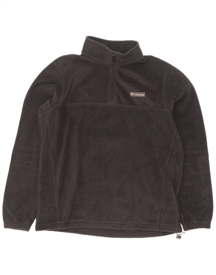 Columbia Ανδρικό φερμουάρ Fleece Jumper Μεγάλος Μαύρος Πολυεστέρας