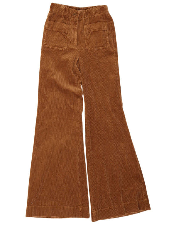 Massimo Dutti Γυναικείο Flare Κοτλέ Παντελόνι EU 34 2XS W24 L33 Καφέ βαμβακερό
