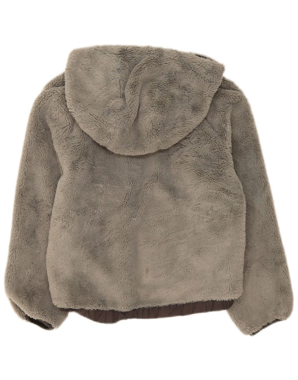 Zara Girls Teddy Bear με κουκούλα Fleece Jacket 11-12 Years Grey Polyamide