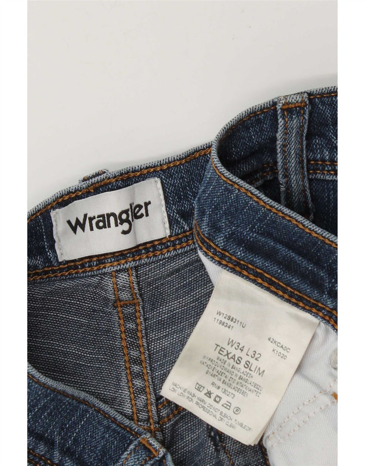 Ανδρικό Slim Jeans Wrangler W34 L32 Μπλε βαμβακερό