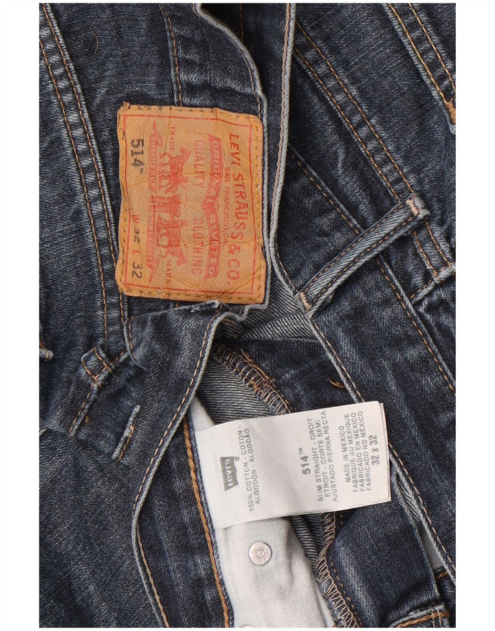 Levi's Mens 514 Straight Jeans W32 L32 Blue Cotton