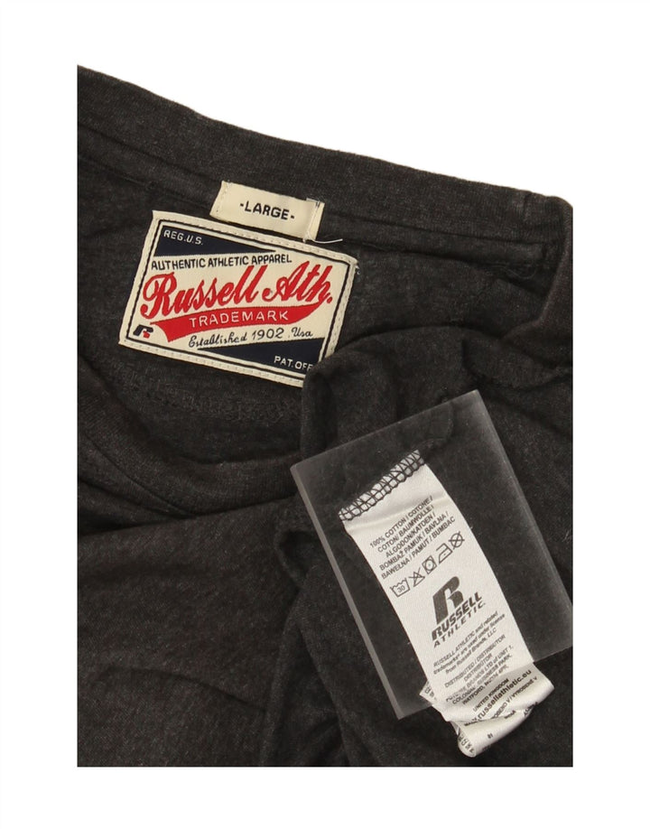 Russell Athletic Ανδρικό γραφικό τοπ μακρυμάνικο μεγάλο γκρι βαμβακερό