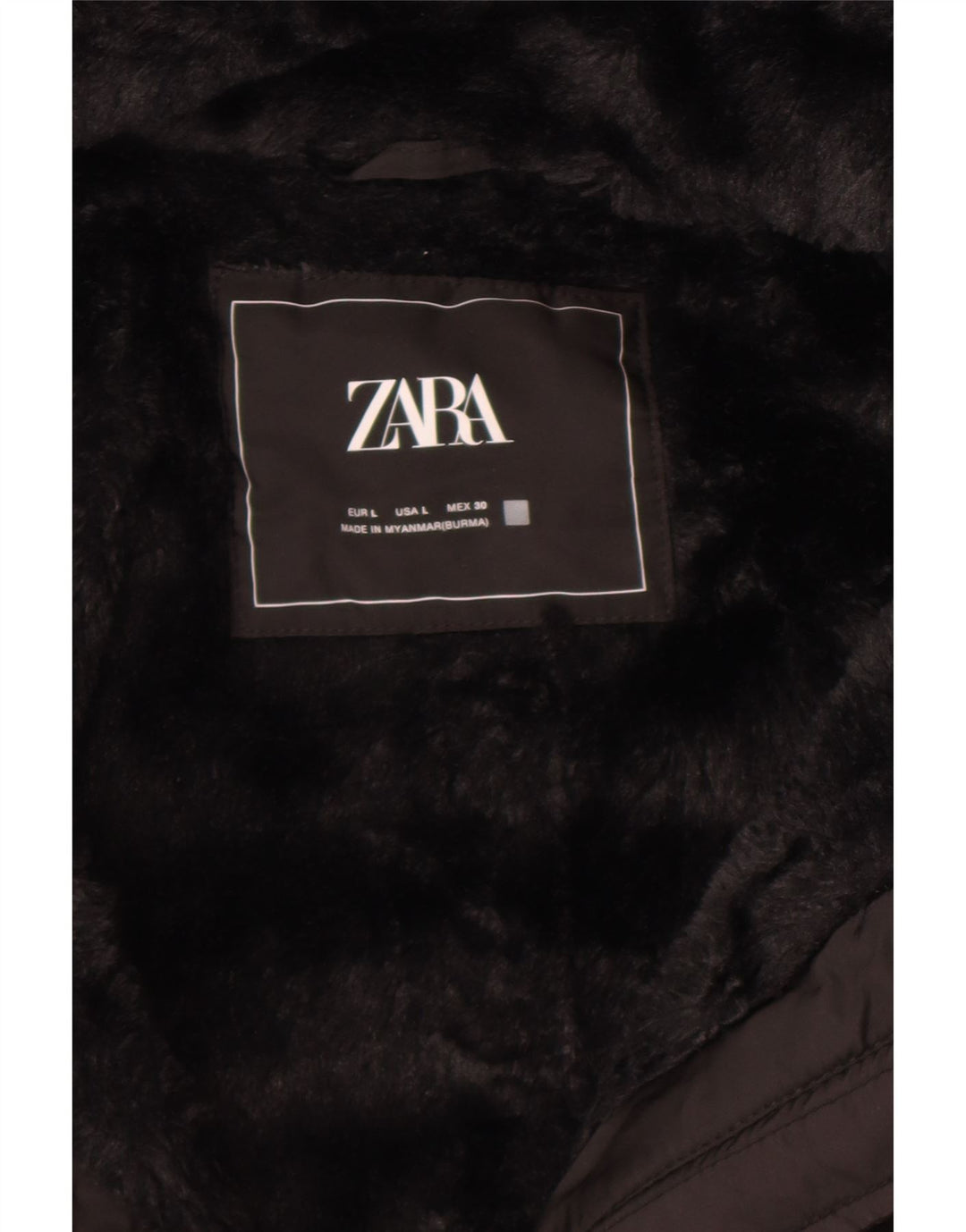 Zara Γυναικείο μπουφάν με κουκούλα UK 14 Large Black