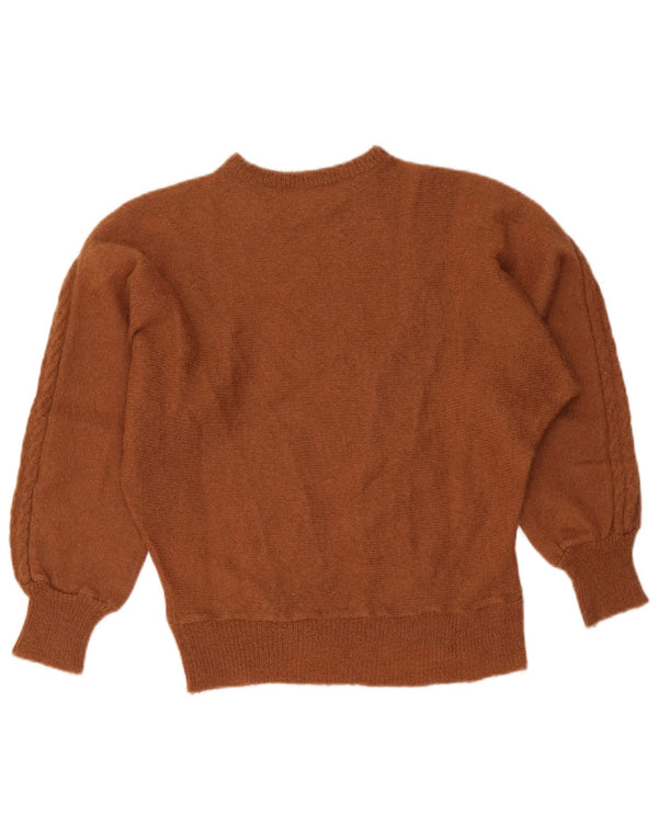 Vintage γυναικείο πουλόβερ με λαιμόκοψη UK 14 Large Brown