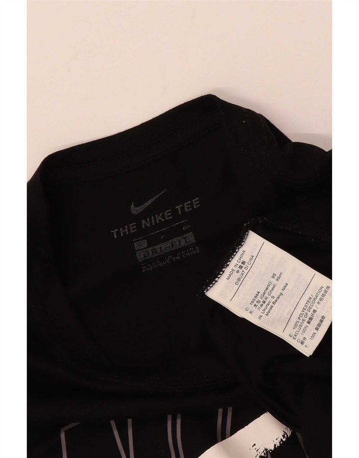 Ανδρικό γραφικό μπλουζάκι Nike, ανδρικό Dri Fit, μικρό μαύρο πολυεστέρα