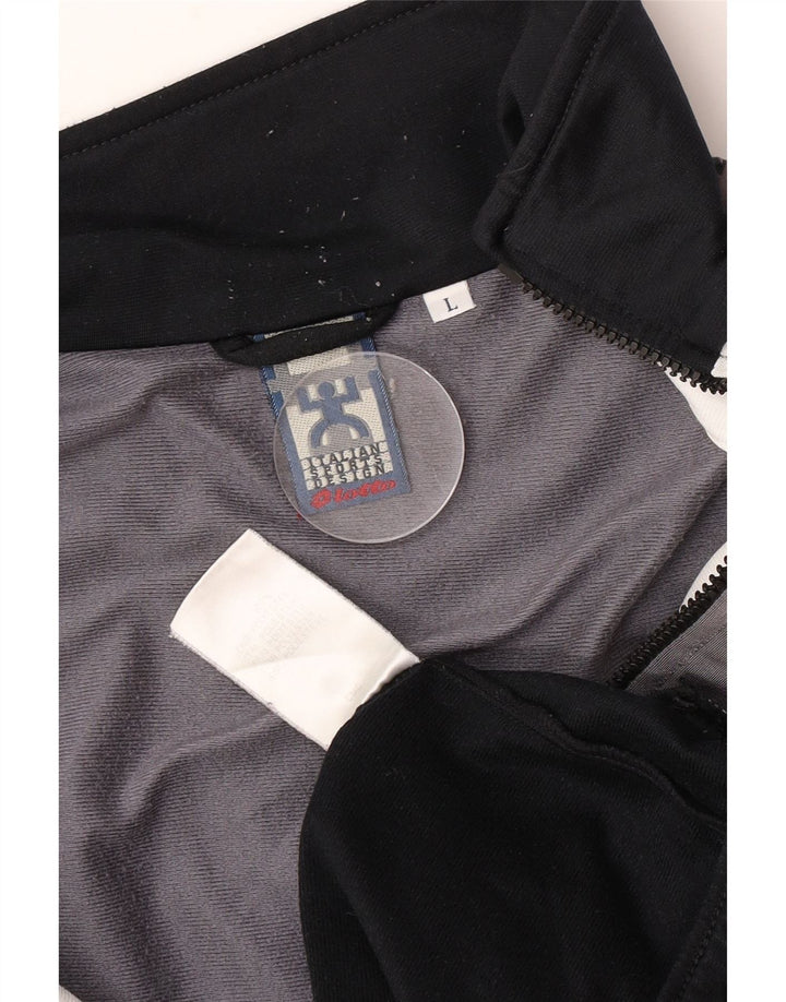 Lotto Ανδρική φόρμα φόρμας με γραφικές φόρμες Top Jacket Large Black Colourblock Polyester