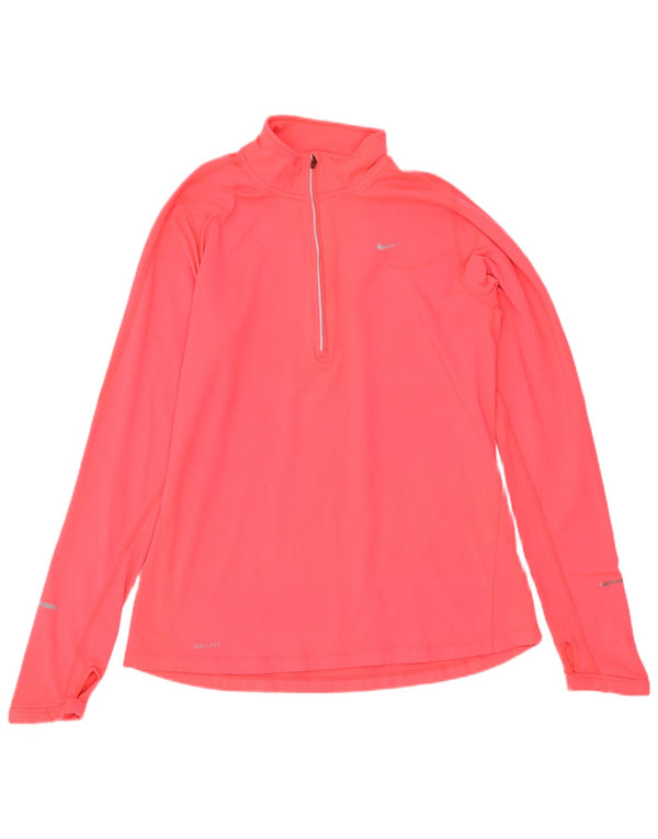 Γυναικεία φόρμα πουλόβερ με φερμουάρ Nike Dri Fit Top UK 12 Medium Pink