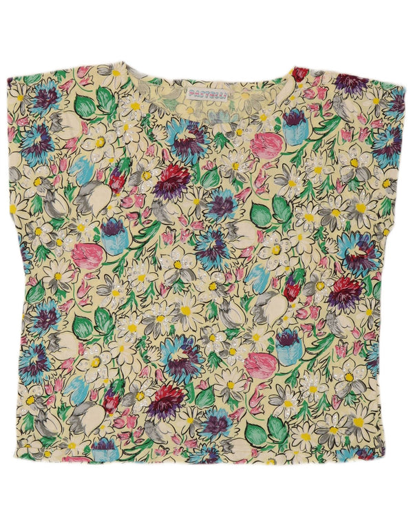 Vintage γυναικείο T-Shirt Top UK 16 Large πολύχρωμο Floral