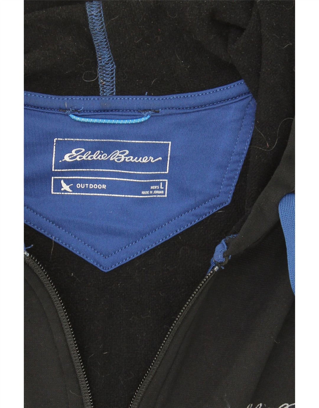 EDDIE BAUER Mens Zip Hoodie Sweater Large Black Polyester Vintage Eddie Bauer and Second-Hand Eddie Bauer from Messina Hembry 