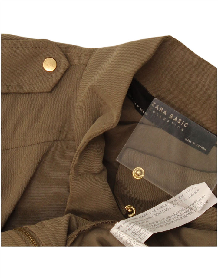 Zara Γυναικείο Military Jacket UK 14 Medium Khaki Viscose