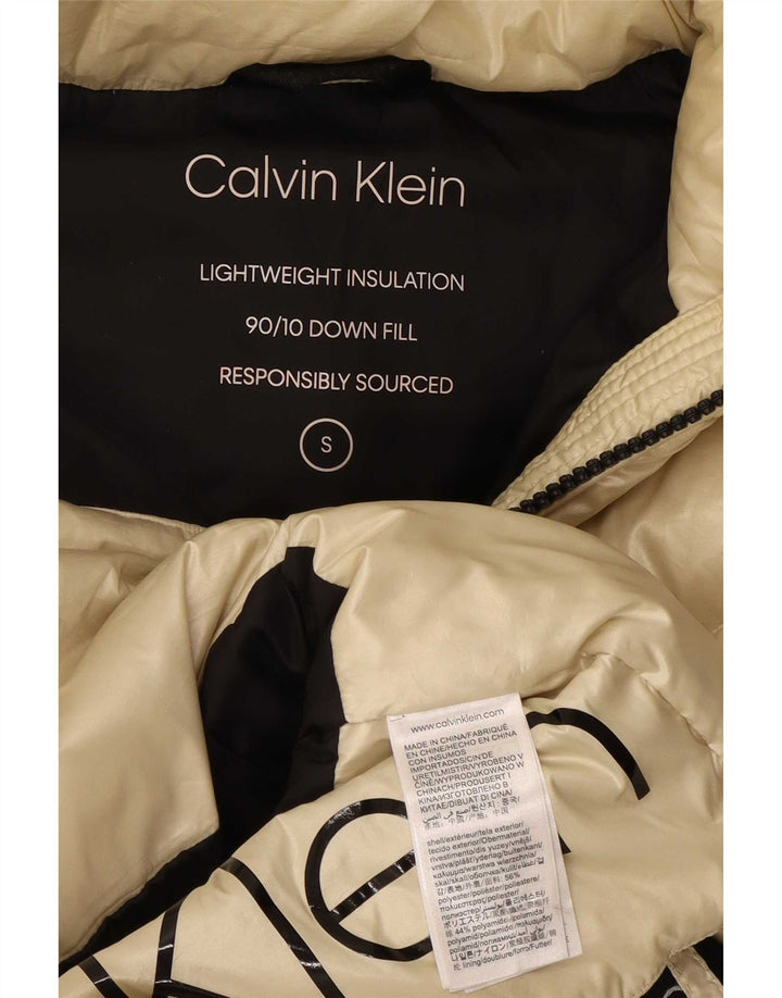 Calvin Klein Γυναικείο τζάκετ με γραφικά επένδυση UK 10 Small Off White Colourblock