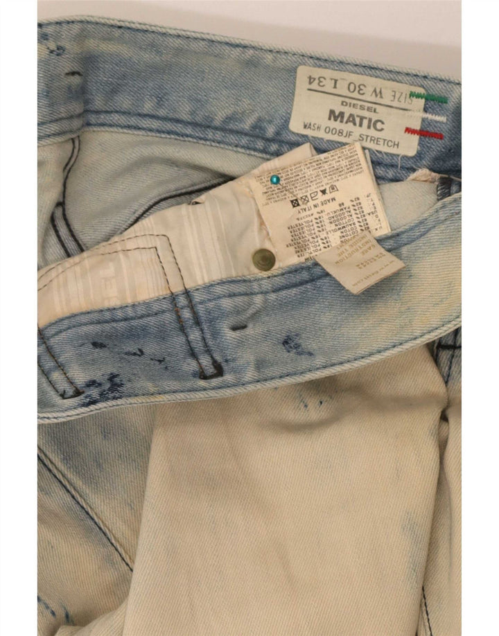 Diesel Womens Matic Distressed Slim Jeans W30 L34 Blue Cotton