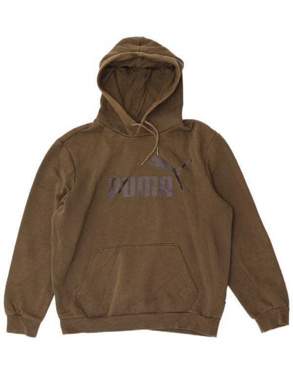 Puma Γυναικείο Γραφικό Hoodie Jumper UK 14 Medium Khaki Βαμβάκι
