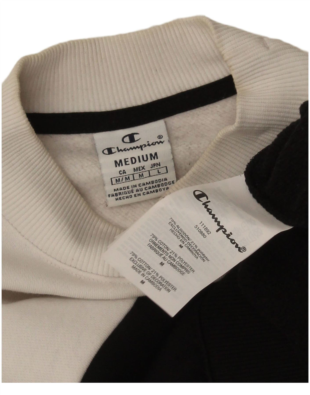 Champion Γυναικεία Γραφική Φούτερ Jumper UK 14 Medium Black Colourblock