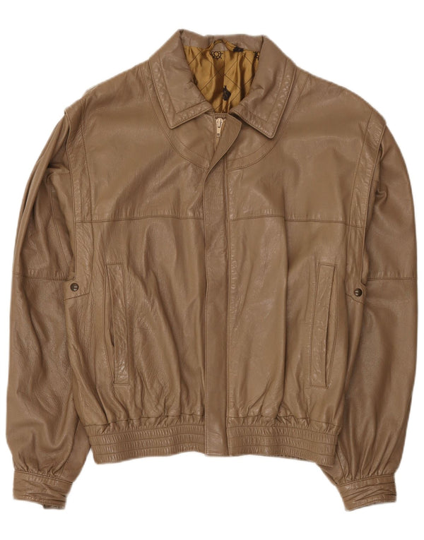 Vintage Ανδρικό Δερμάτινο Μπουφάν UK 38 Medium Beige
