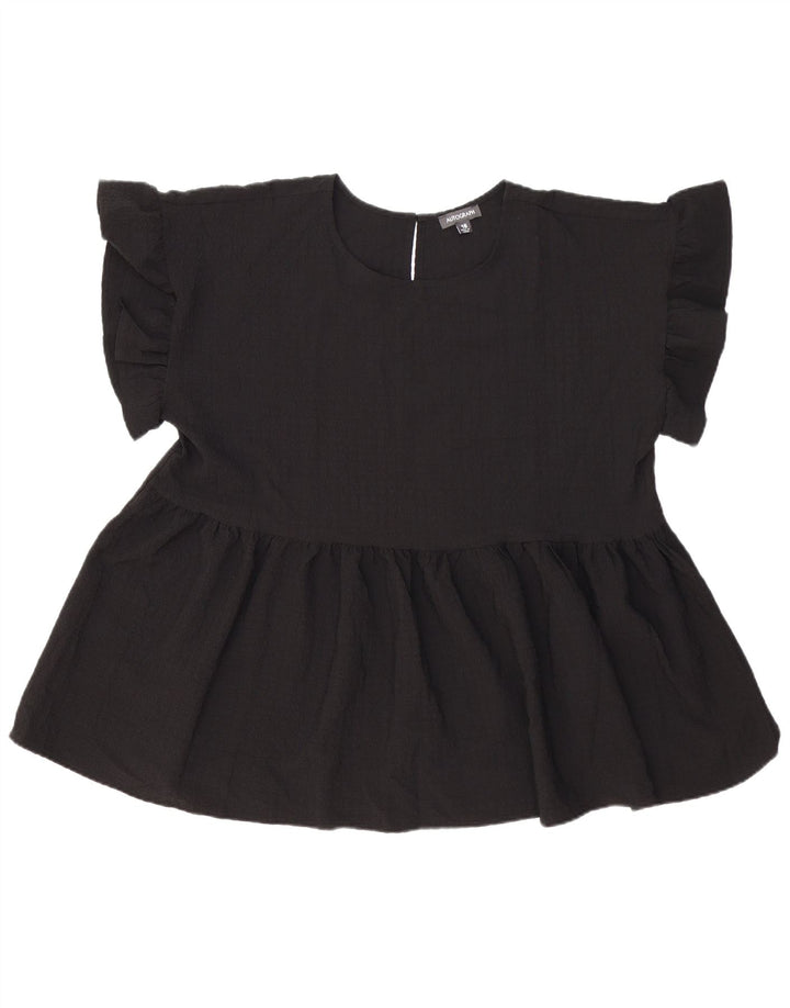 Marks & Spencer Γυναικεία Αυτόγραφη Μπλούζα Oversized Top UK 16 Large Black