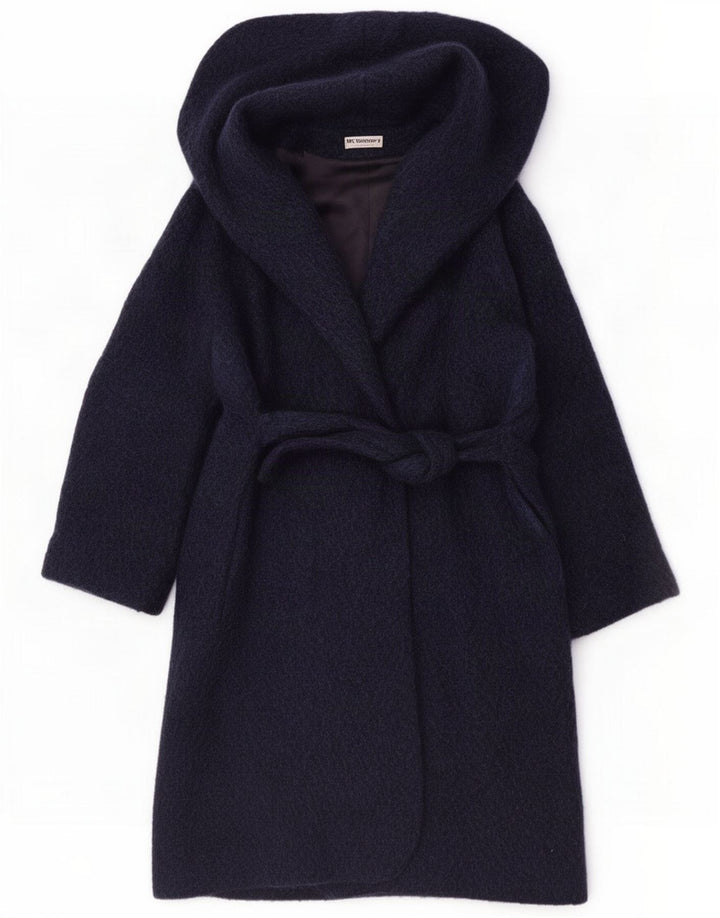 Vintage Γυναικείο Πανωφόρι με Κουκούλα IT 46 Large Navy Blue Wool