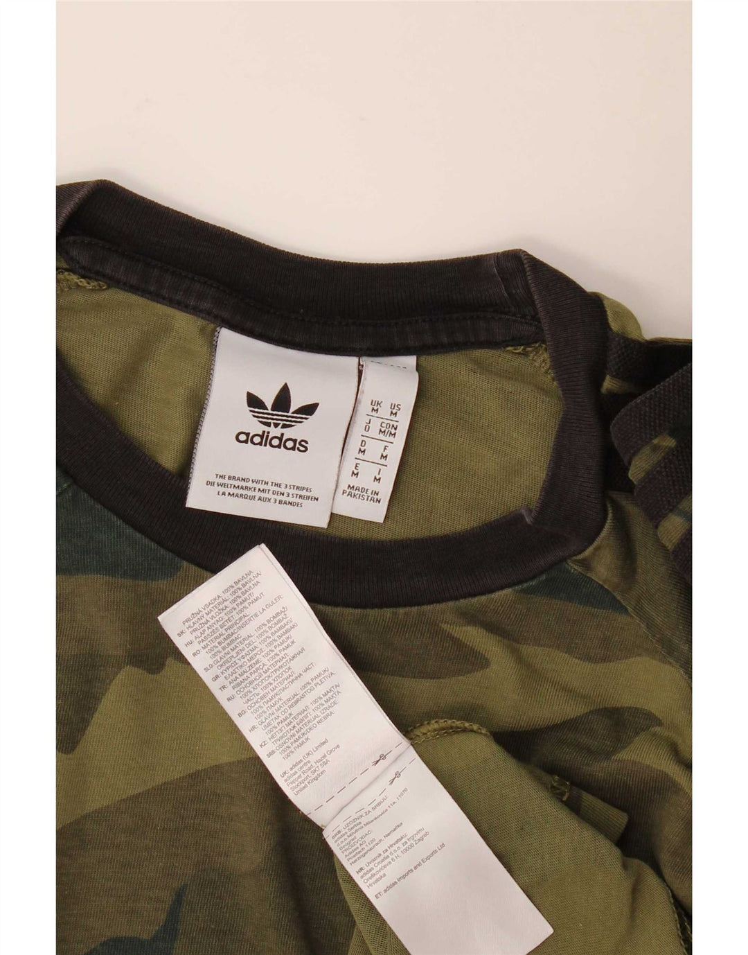 Ανδρικό T-Shirt Adidas Top Βαμβακερό μεσαίο χακί καμουφλάζ